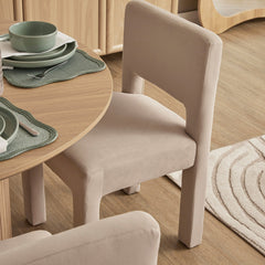 Claude Set of 2 Dining Chairs Beige Velvet