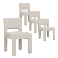 Claude Set of 4 Dining Chairs Beige Velvet