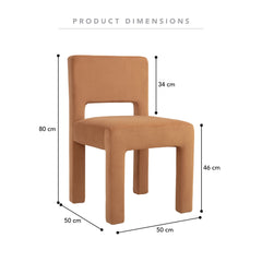 Claude Set of 4 Dining Chairs Rust Velvet