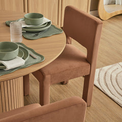 Claude Set of 2 Dining Chairs Rust Velvet