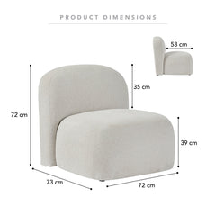 Luca Block Accent Chair Cream (Set of 2)