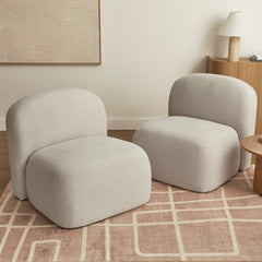 Luca Block Accent Chair Cream (Set of 2)