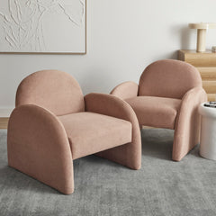 Selene Arched Armchair Rose Tan (Set of 2)