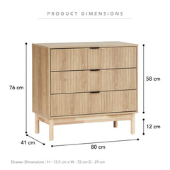 Apia Chest of 3 Drawers Natural