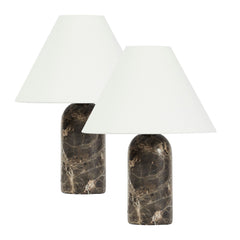 Arabella Marble Table Lamp Cocoa (Set of 2)