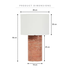 Quinn Marble Table Lamp Terracotta (Set of 2)