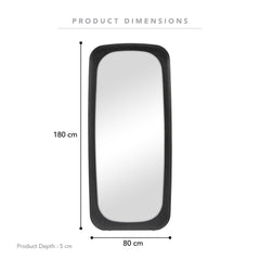 Rue 180cm Rectangle Mirror Black
