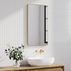 Gia 100cm Rounded Rectangle Mirror Gold