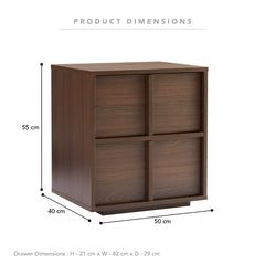 Auggie Bedside Table Walnut (Set of 2)