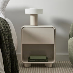 Charlie Gloss Bedside Table Cream