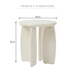 Charlie Gloss Side Table Cream