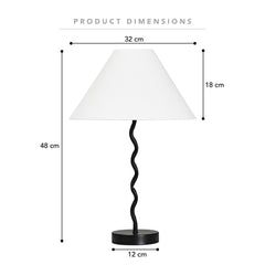 Lulu Squiggle Table Lamp Black (Set of 2)