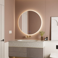 Aurora 80cm Round Backlit Mirror
