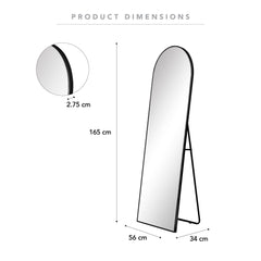Cindy 165cm Arched Standing Full Length Mirror Black
