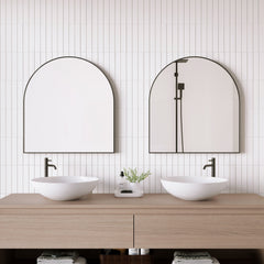 Naomi 85cm Large Arch Mirror Black (Set of 2)