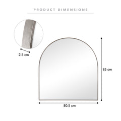 Naomi 85cm Large Arch Mirror Gun Metal Grey