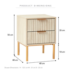 Indy Bedside Table Natural (Set of 2)