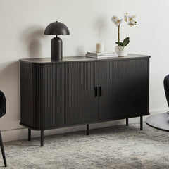 Haven Sliding Door Sideboard Black (140cm)