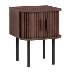 Haven Sliding Door Bedside Table Walnut