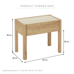 Clarke Bedside Table Oak