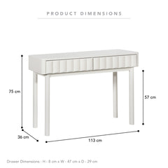 Cosette Console Table Off-White (113cm)