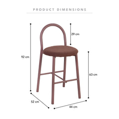 Newport Set of 2 Barstools Claret