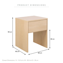 Oxford Bedside Table Oak (Set of 2)