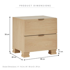 Malcom Bedside Table Oak