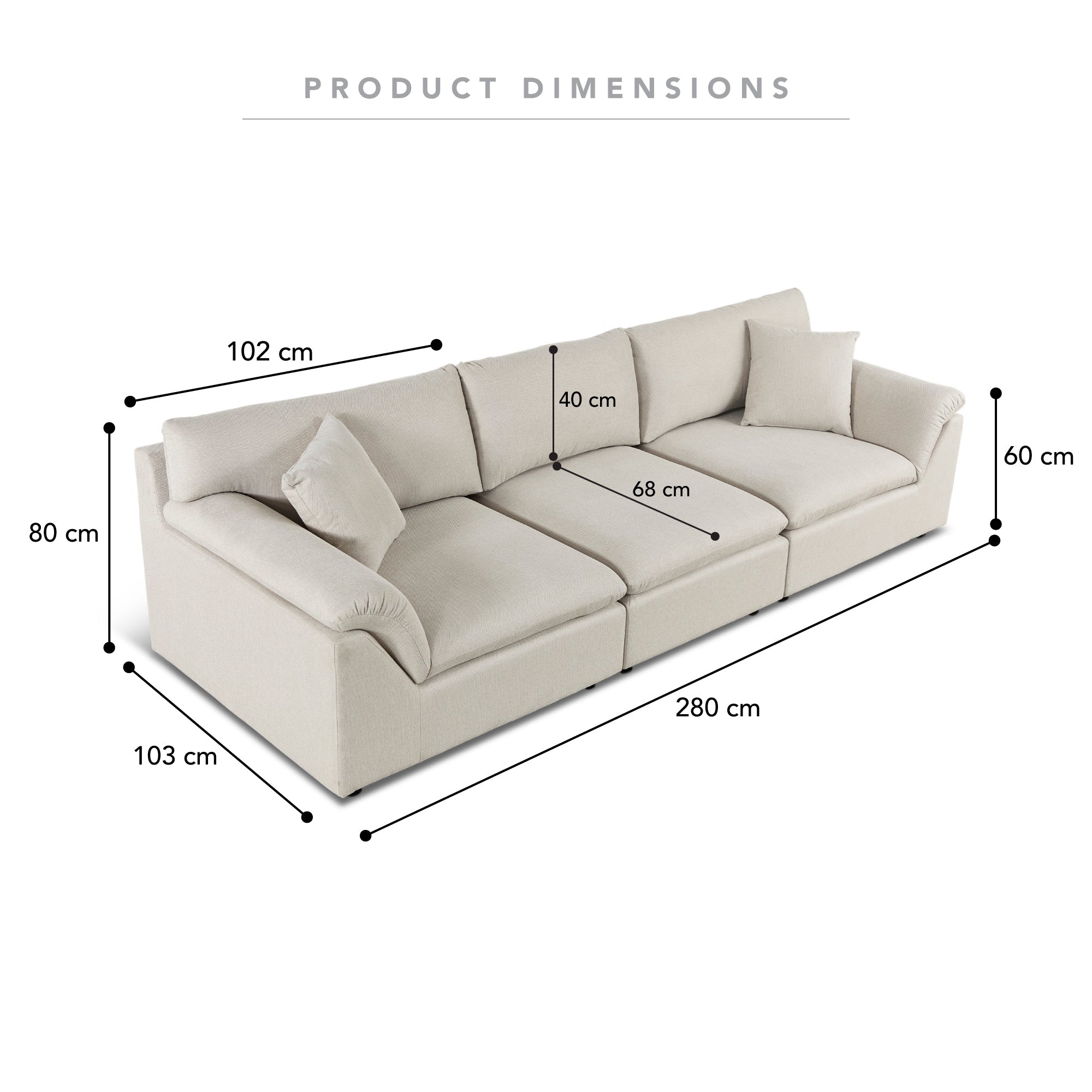 Emery 3 Seater Modular Sofa