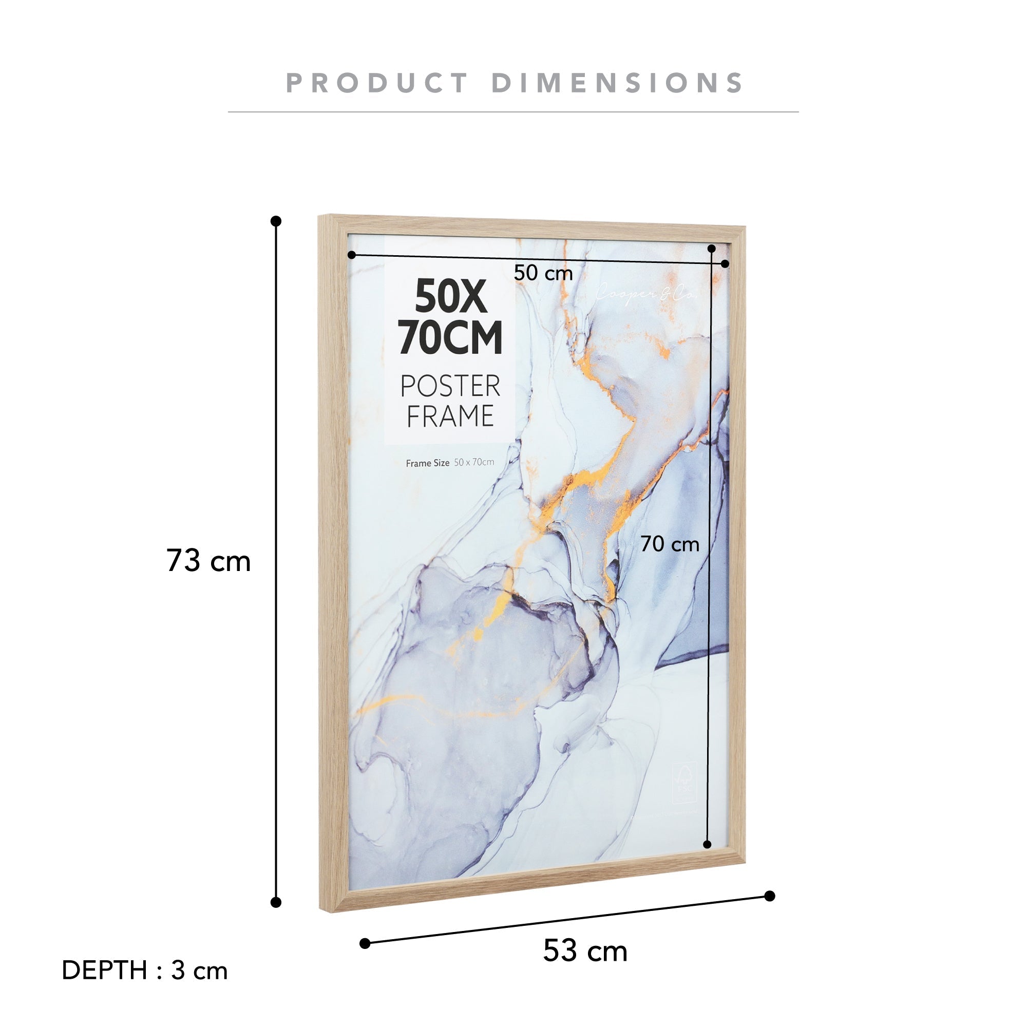 Set of 2 50x70cm Poster Photo Frames