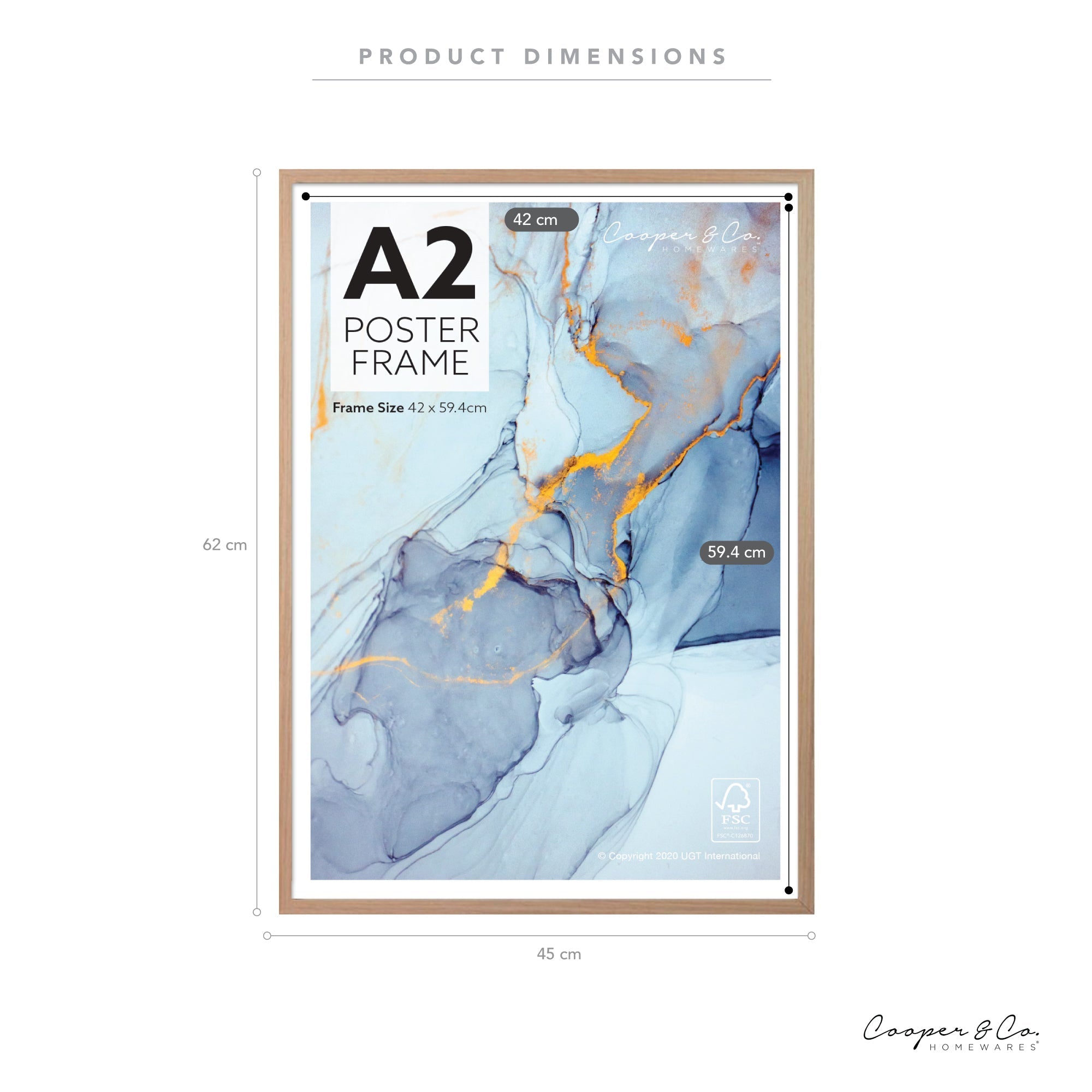 Set of 2 A2 Poster Photo Frames