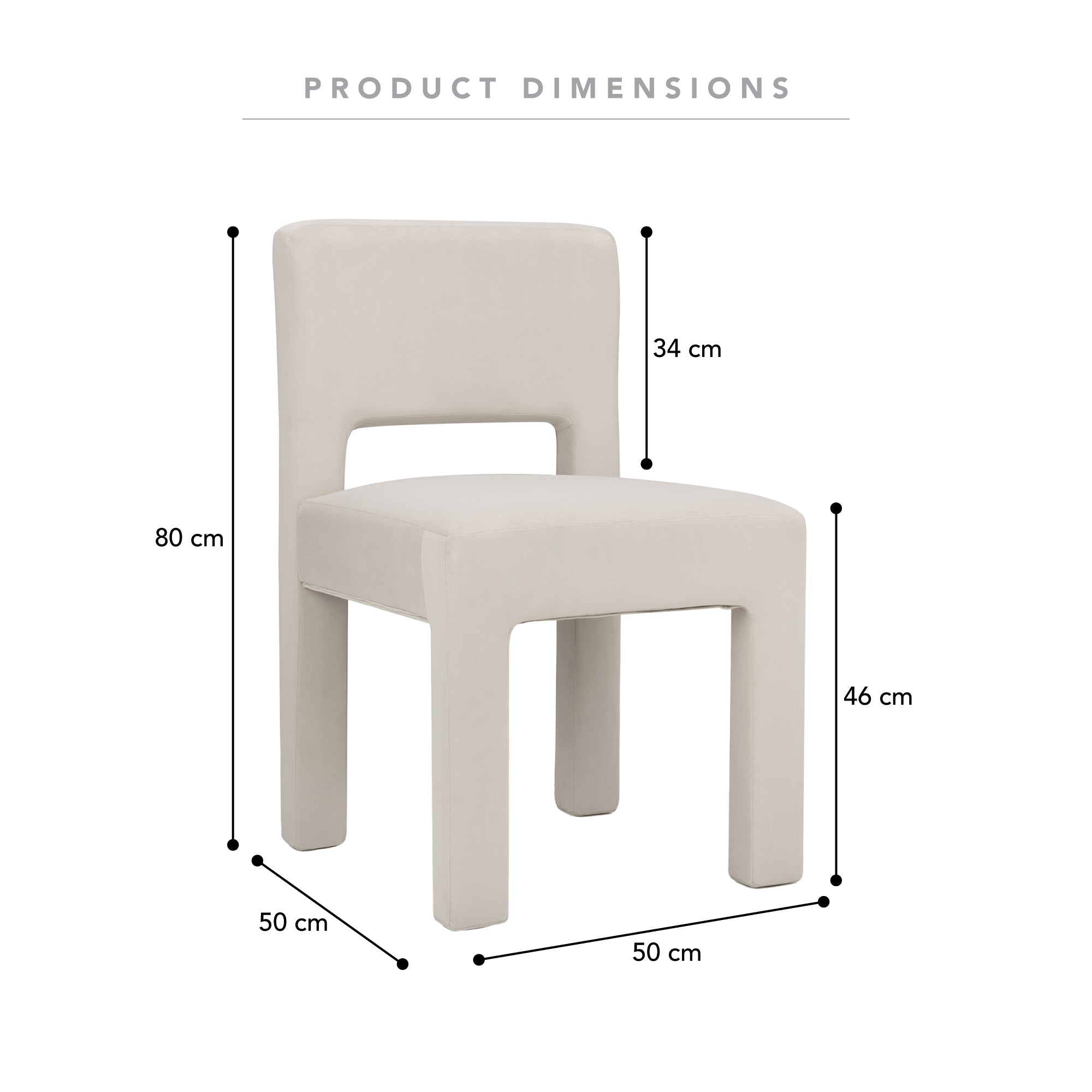 Claude Set of 2 Dining Chairs Beige Velvet