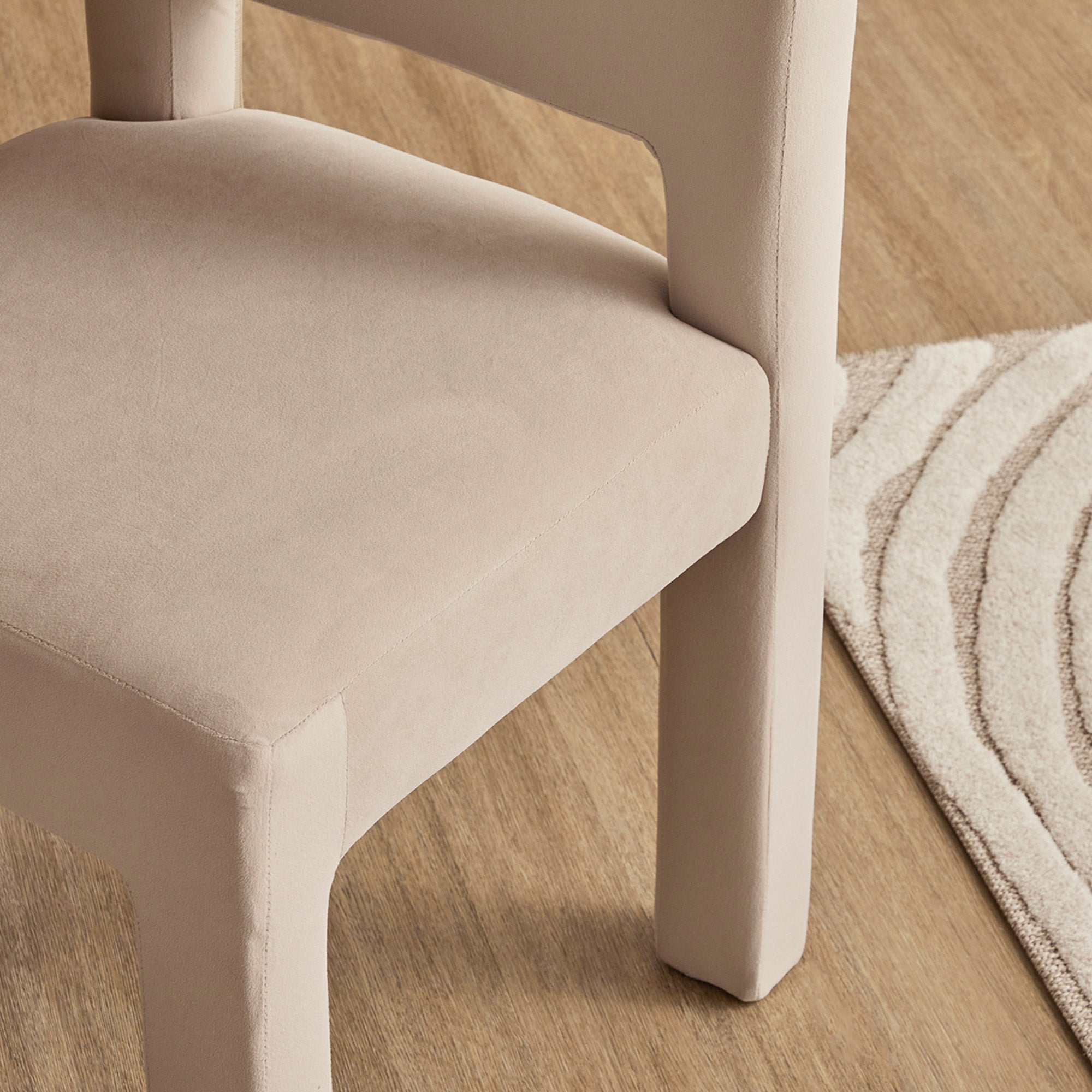 Claude Set of 2 Dining Chairs Beige Velvet