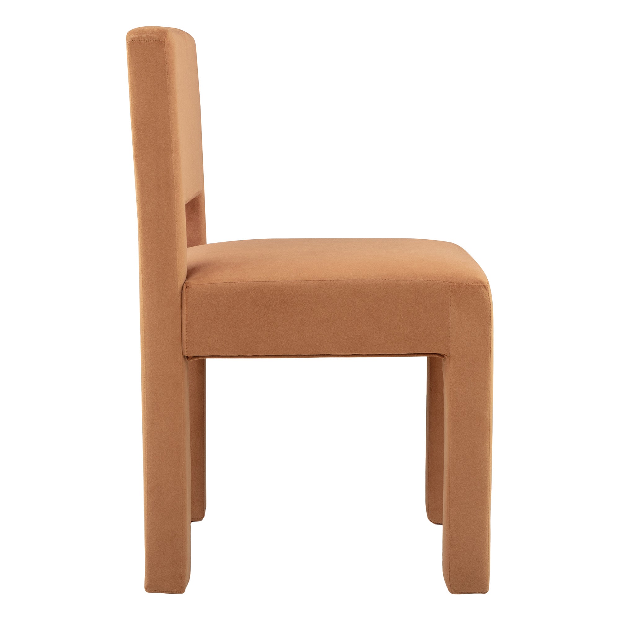 Claude Set of 4 Dining Chairs Rust Velvet