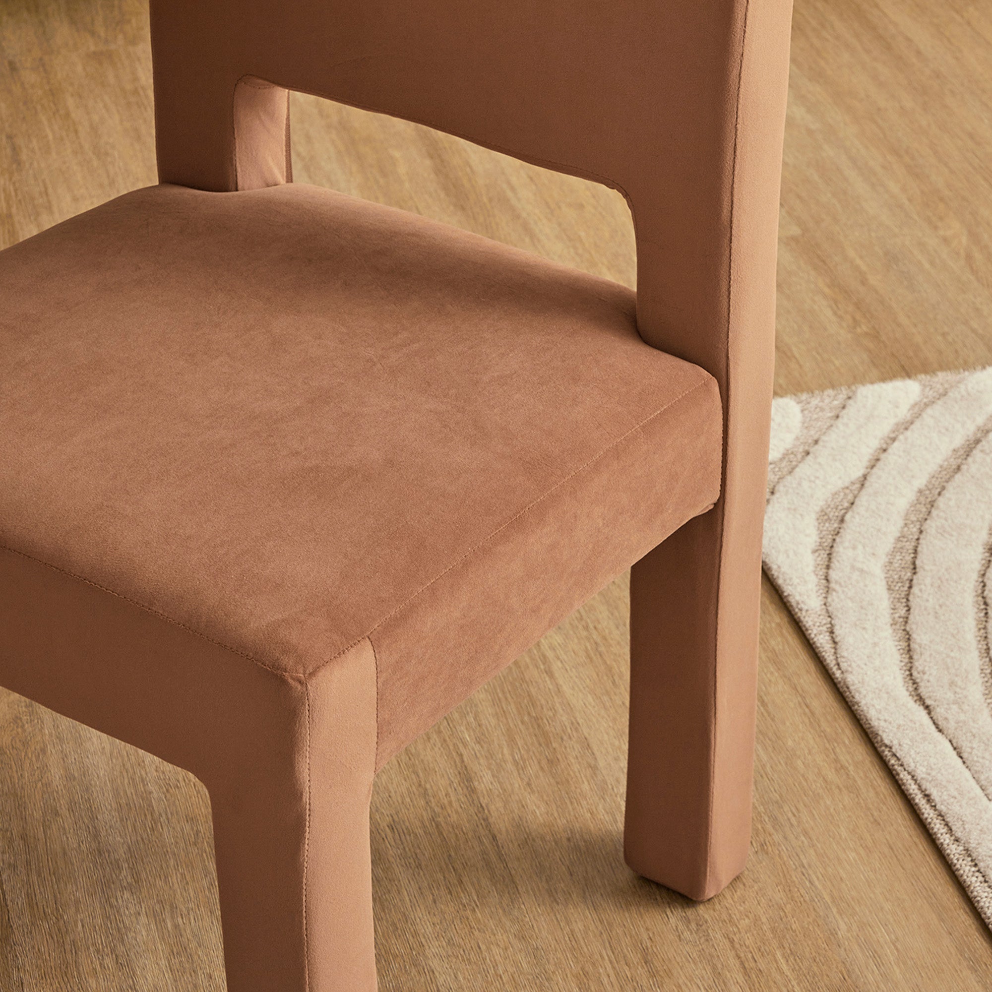 Claude Set of 2 Dining Chairs Rust Velvet