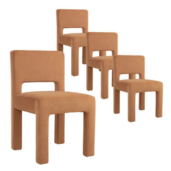 Claude Set of 4 Dining Chairs Rust Velvet