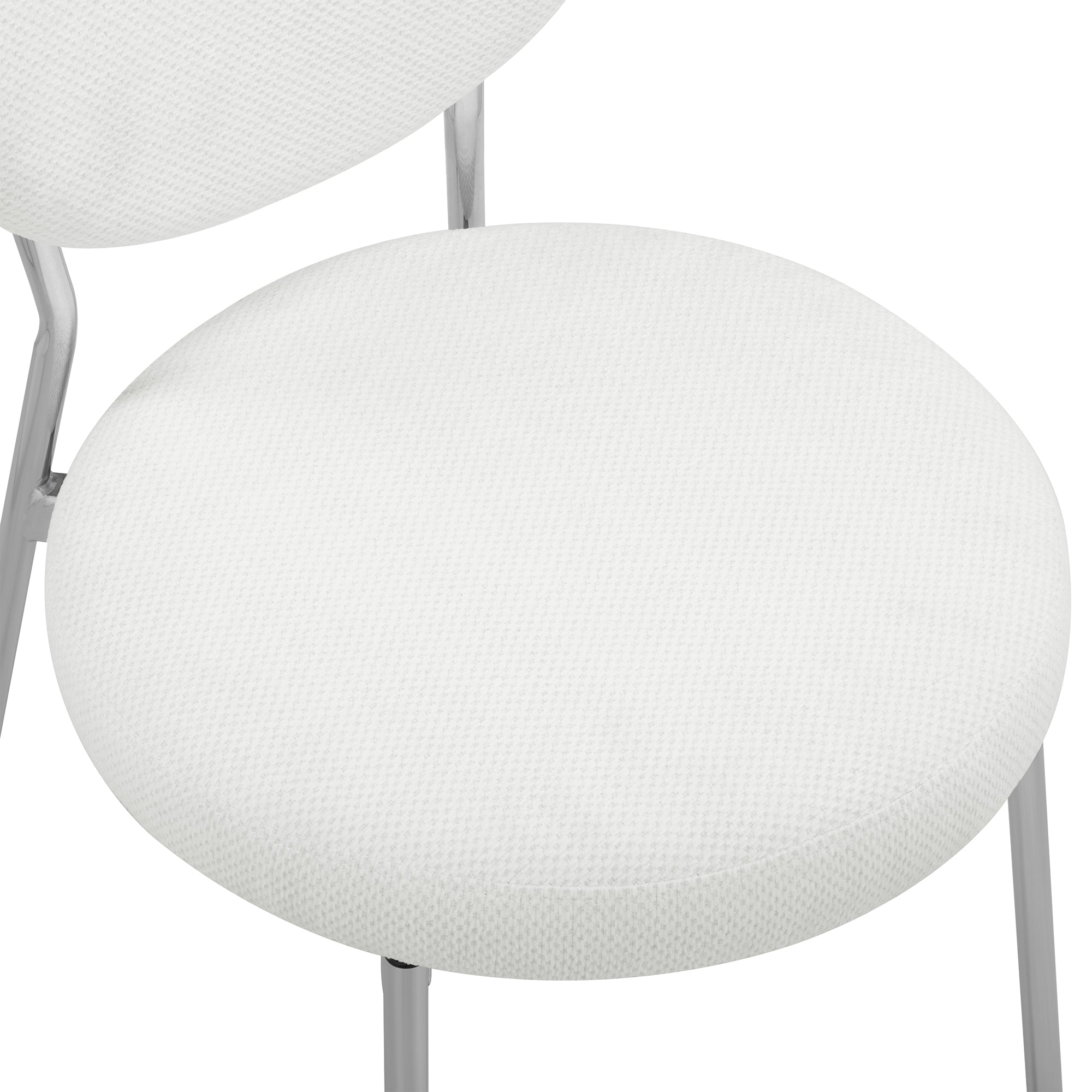 Dora Set of 4 Dining Chairs Chrome and Cream