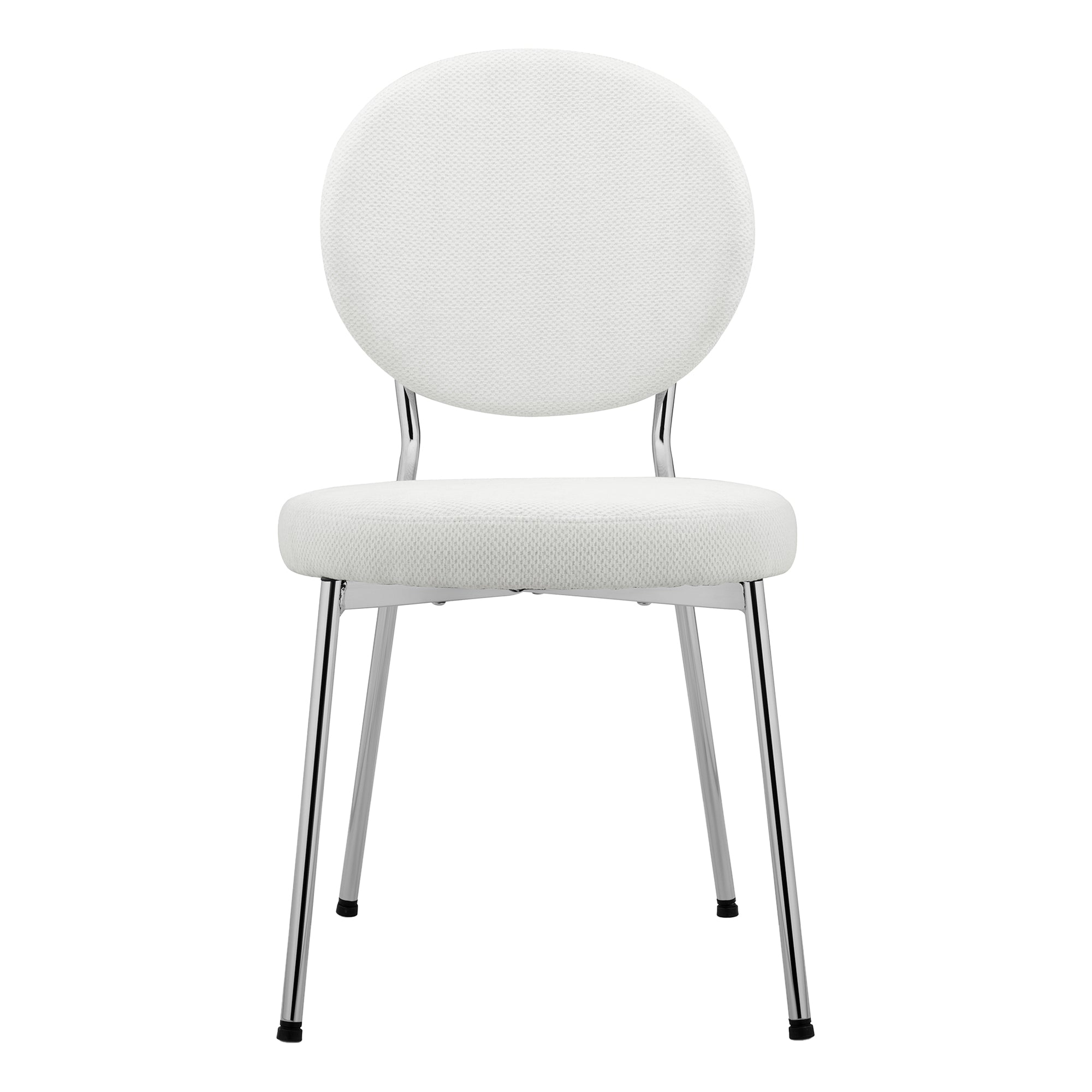 Dora Set of 4 Dining Chairs Chrome and Cream