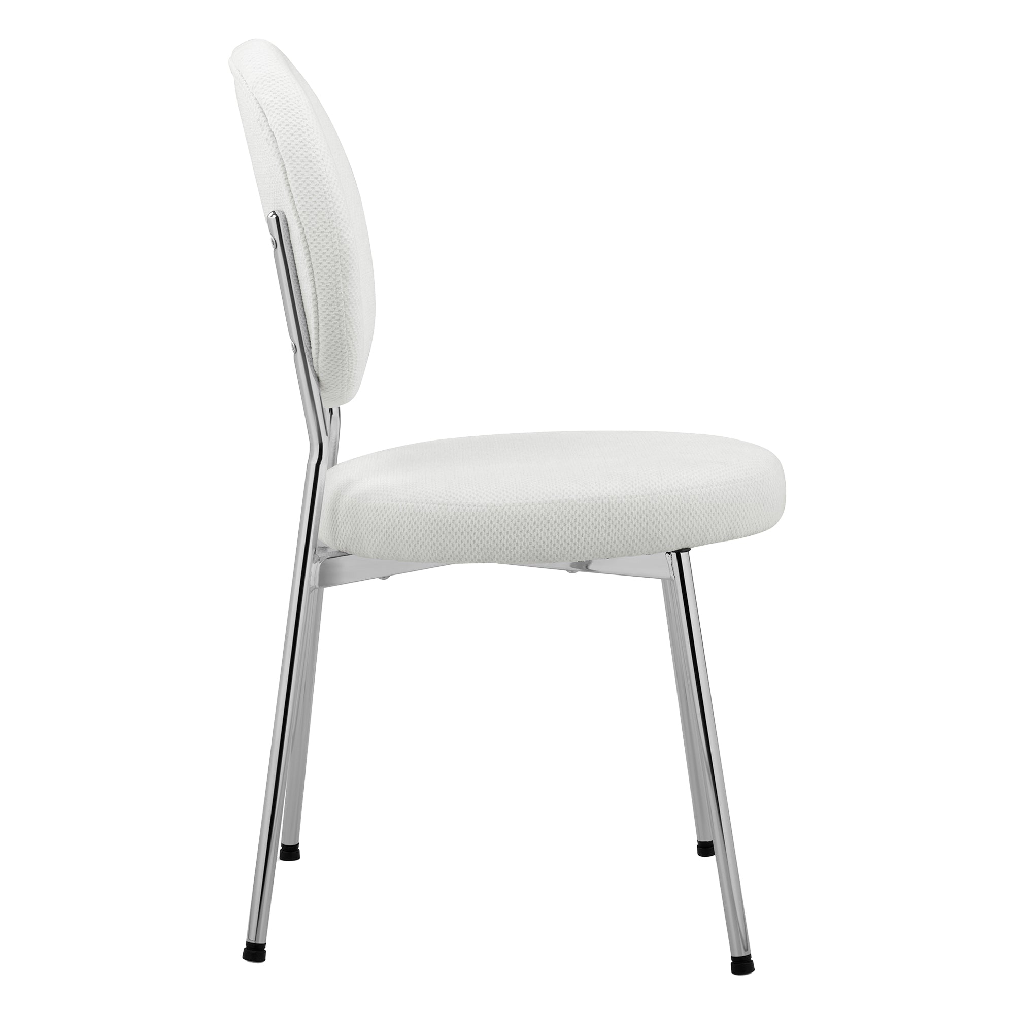 Dora Set of 2 Dining Chairs Chrome and Cream
