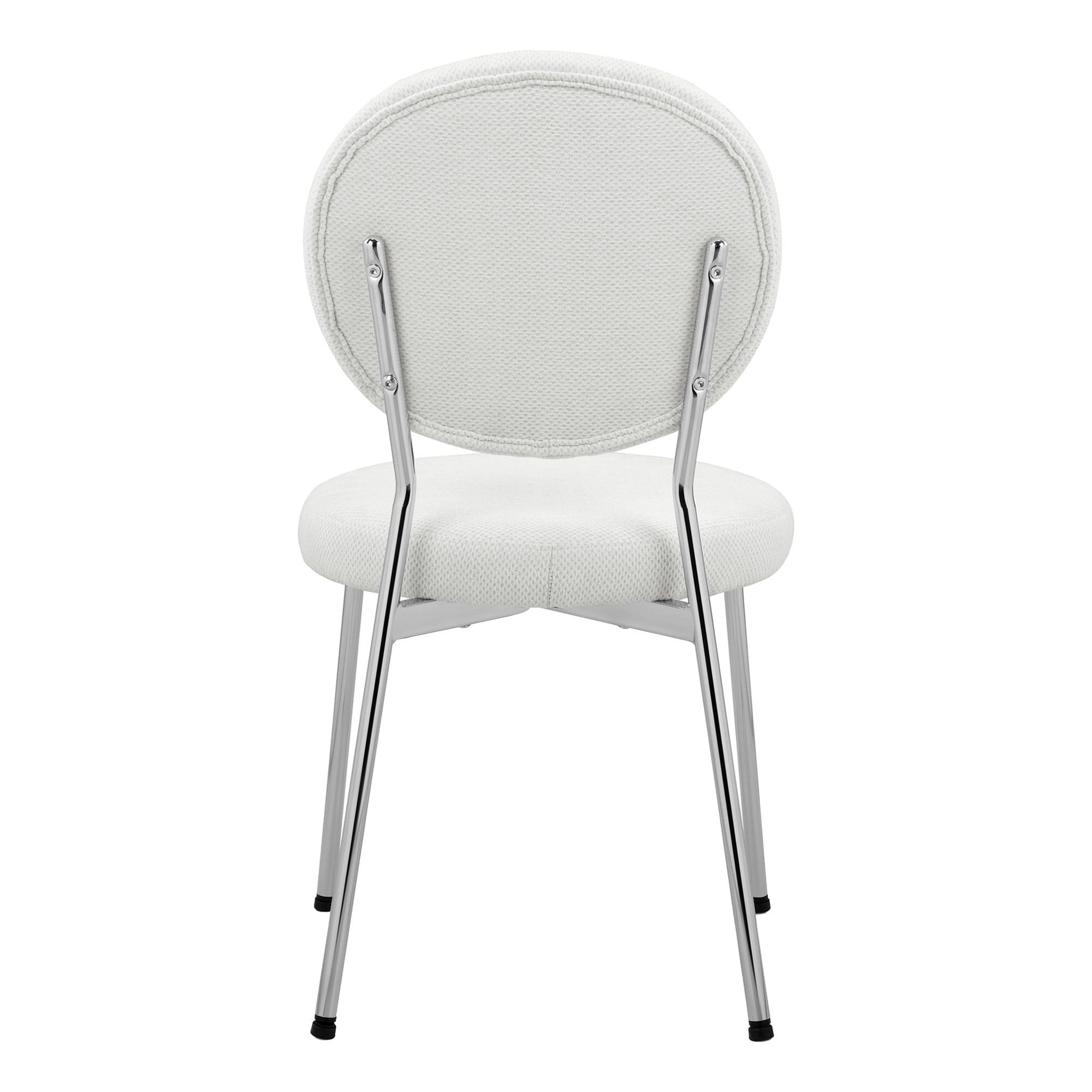 Dora Set of 4 Dining Chairs Chrome and Cream