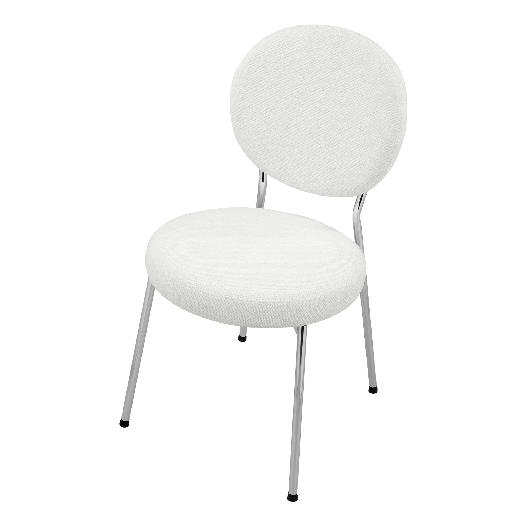Dora Set of 2 Dining Chairs Chrome and Cream