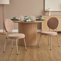 Dora Set of 4 Dining Chairs Pink and Grey
