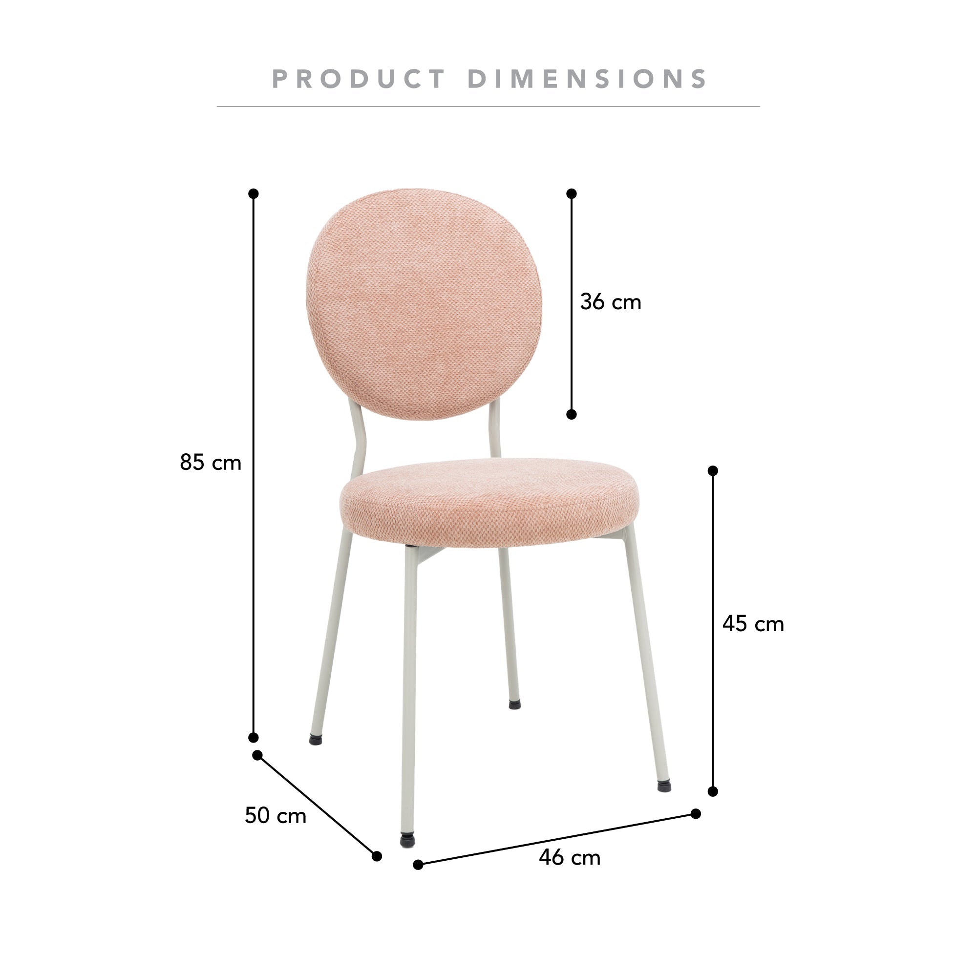 Dora Set of 4 Dining Chairs Pink and Grey