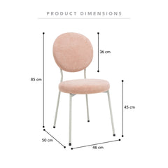 Dora Set of 2 Dining Chairs Pink and Grey