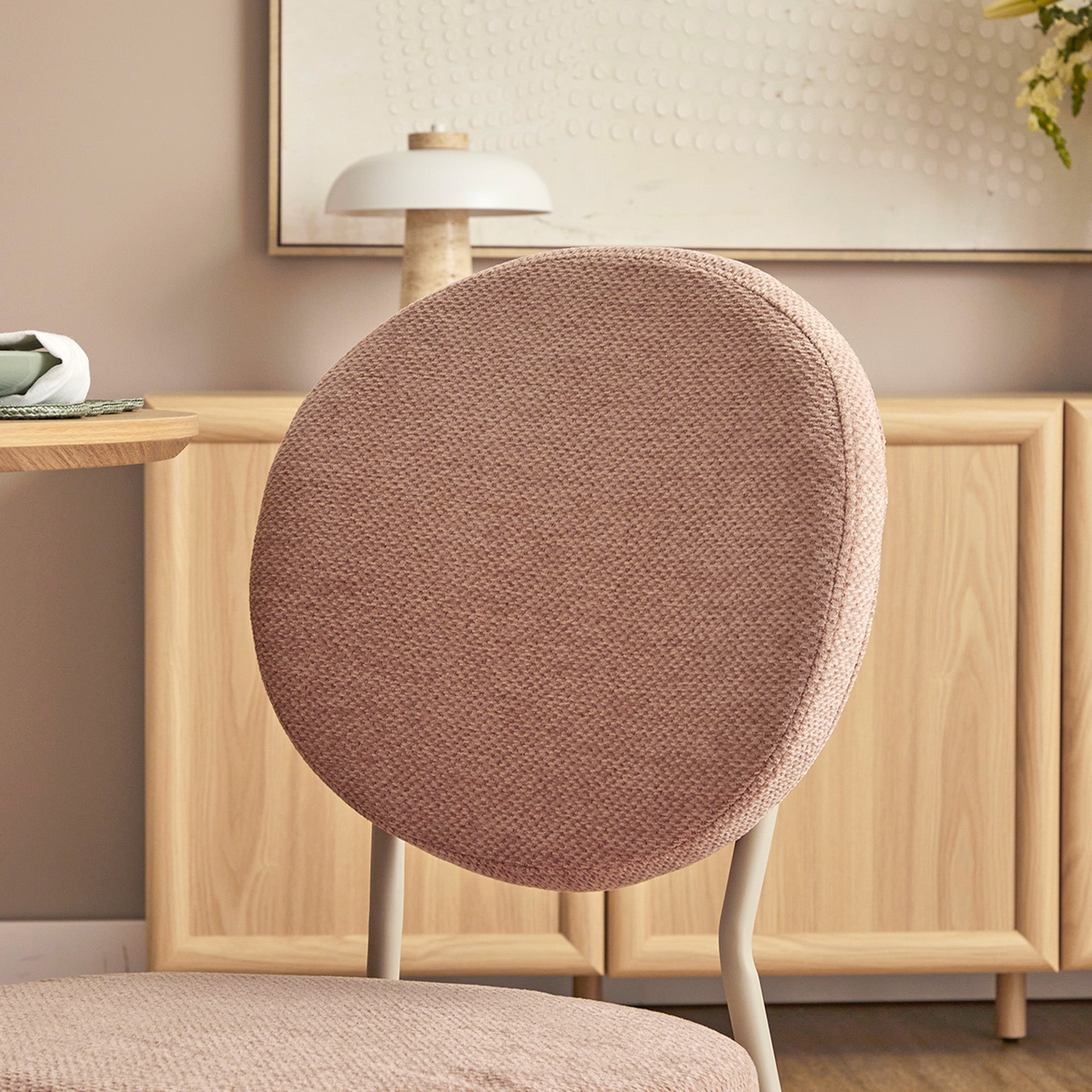 Dora Set of 2 Dining Chairs Pink and Grey