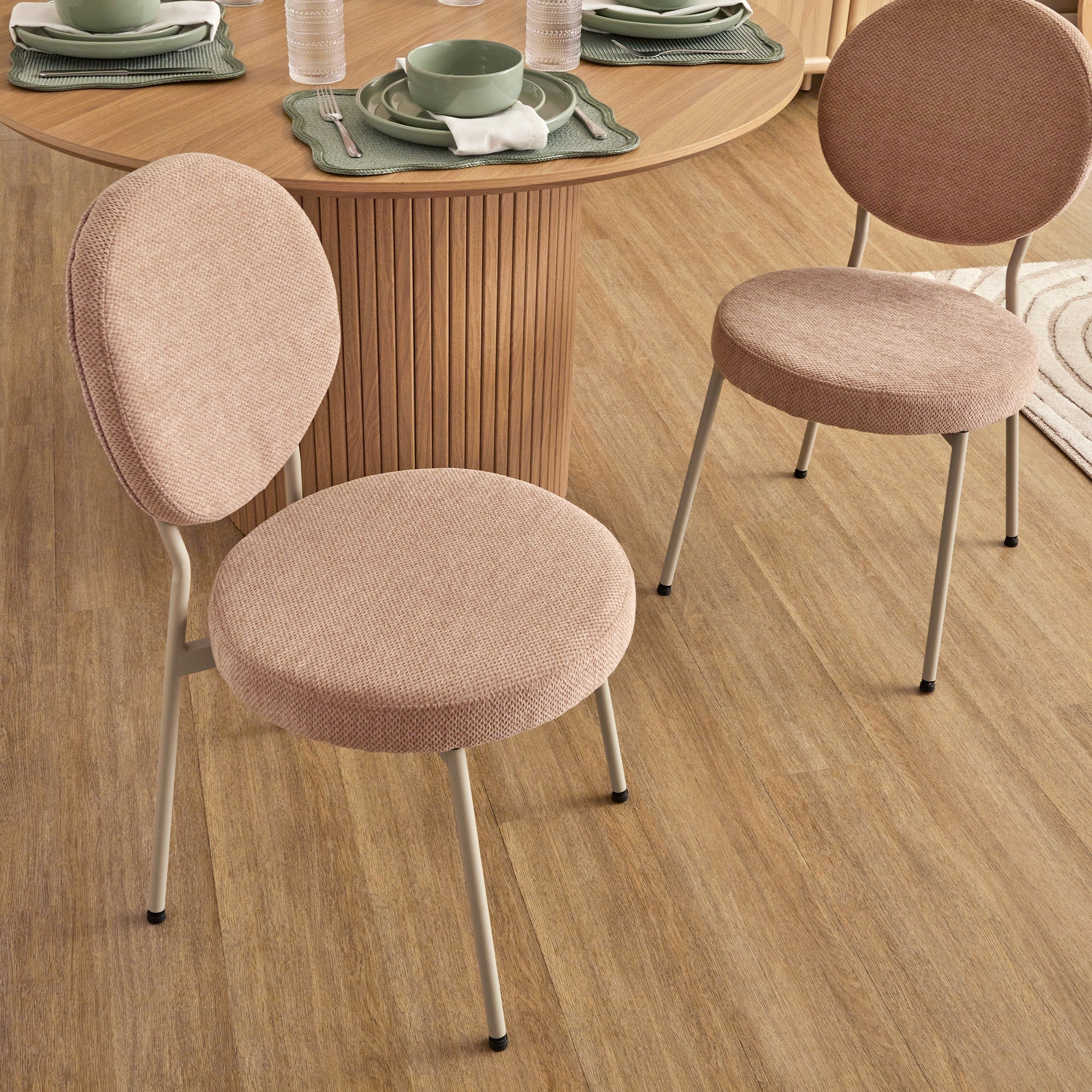 Dora Set of 2 Dining Chairs Pink and Grey