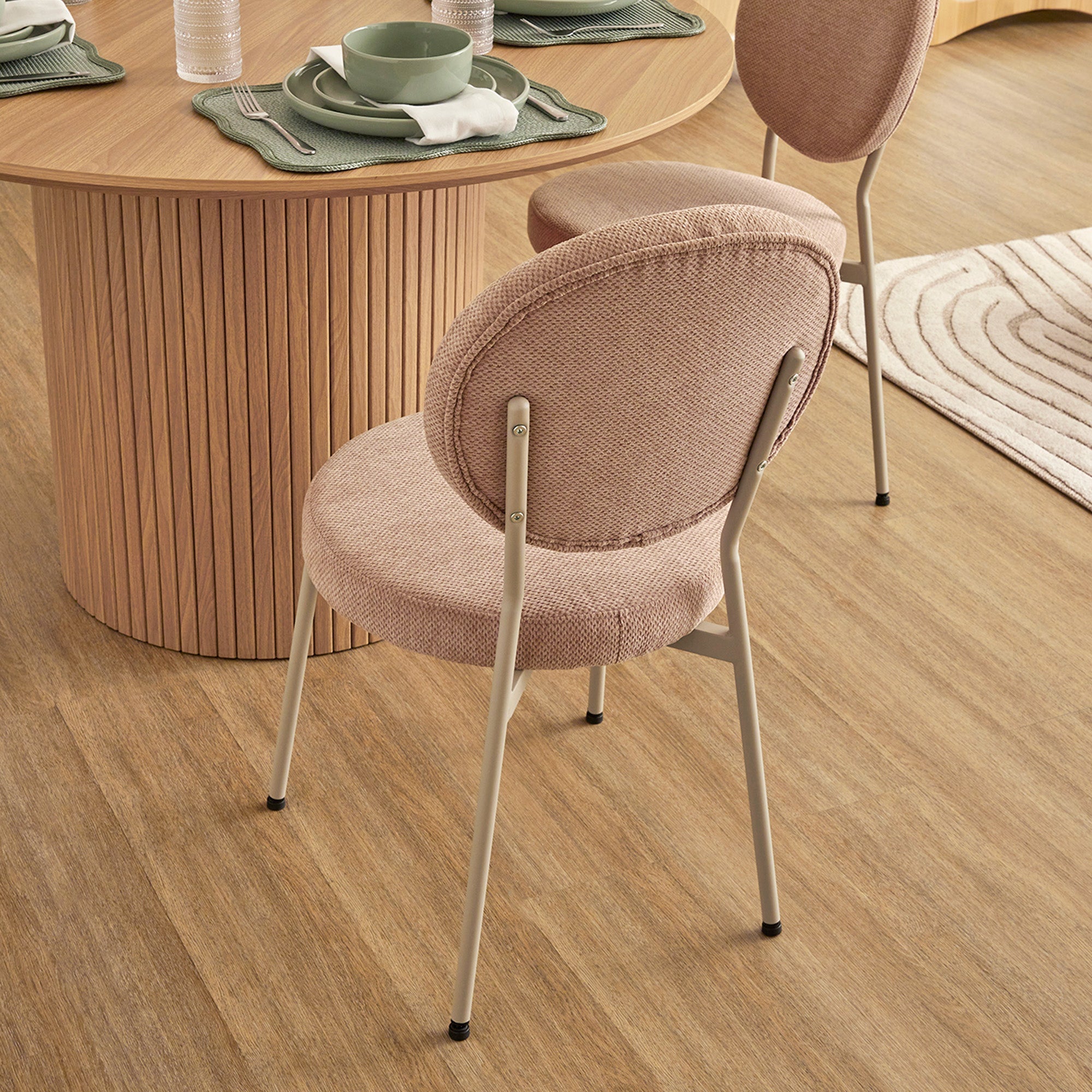 Dora Set of 2 Dining Chairs Pink and Grey