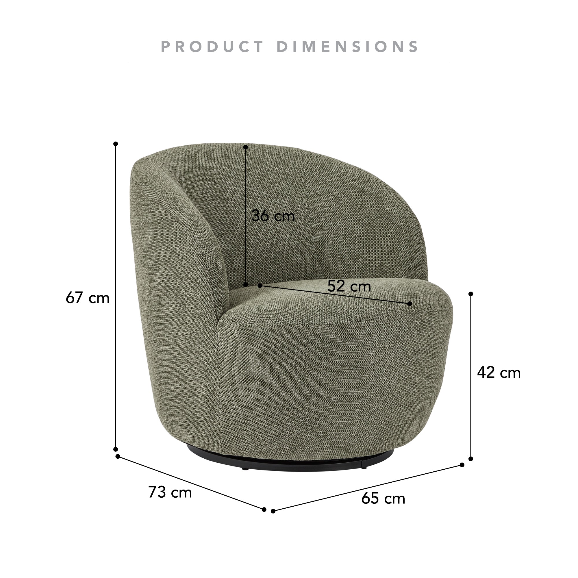 Sadie Swivel Armchair Green (Set of 2)