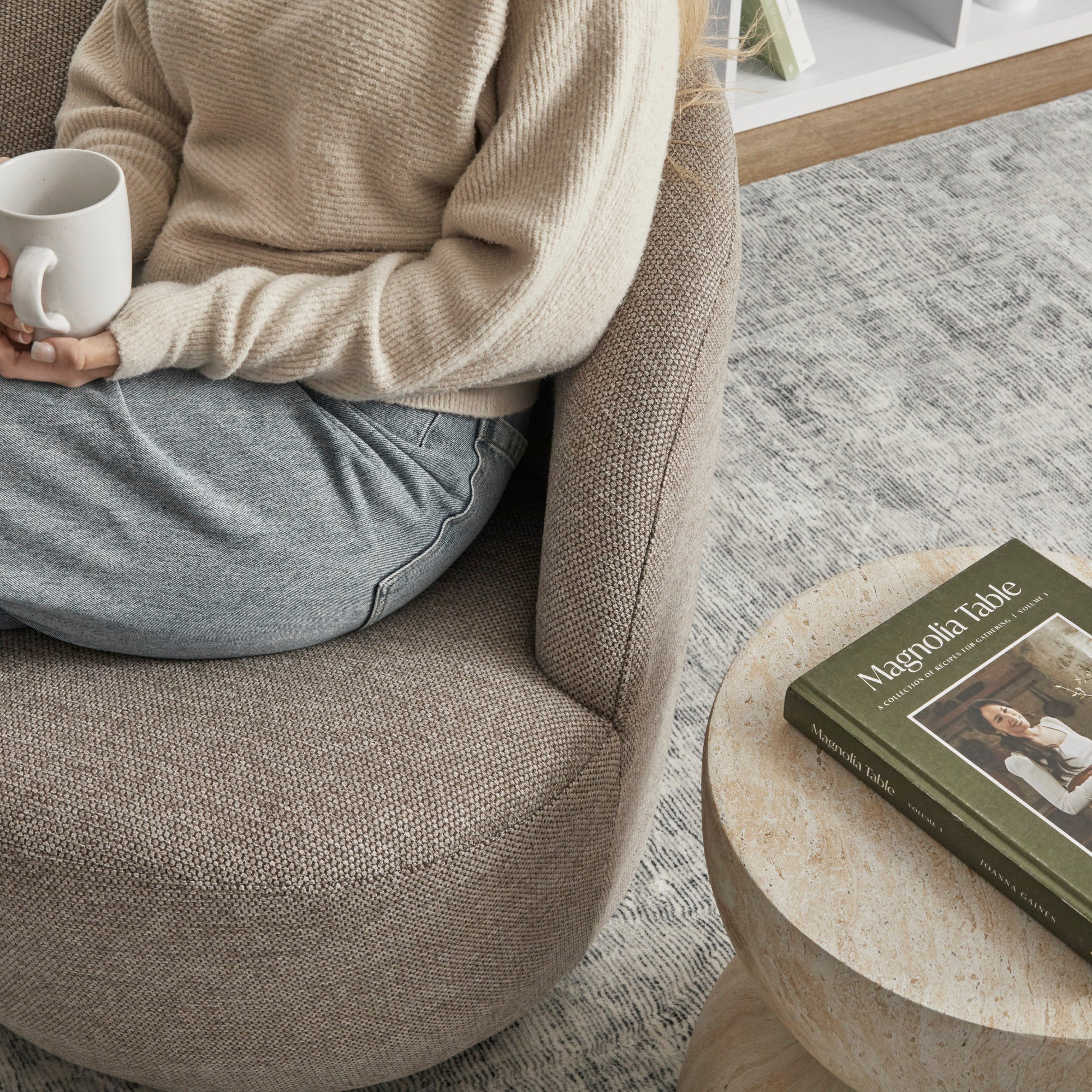 Sadie Swivel Armchair Mushroom