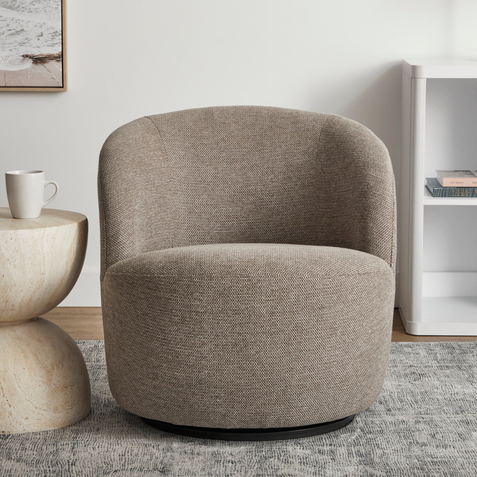 Sadie Swivel Armchair Mushroom